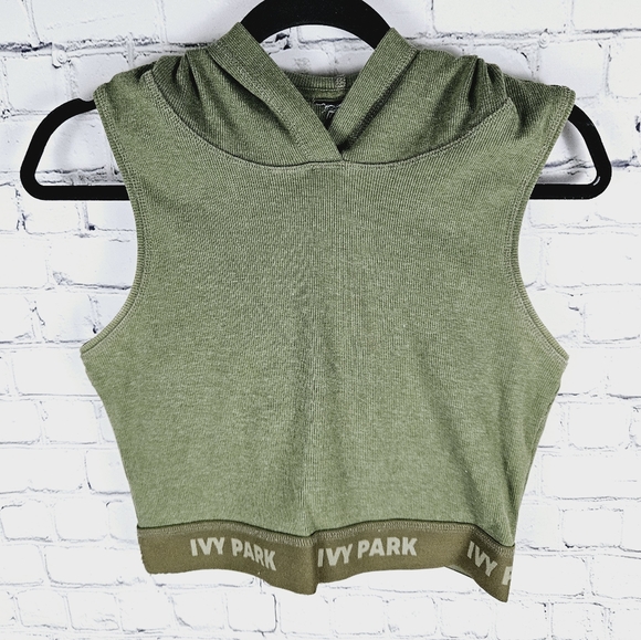 IVY PARK | cross back hooded crop top - Picture 1 of 5